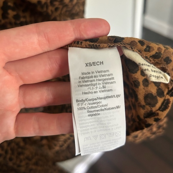 Madewell 100% cotton Leopard Print Puff Sleeve Blouse - Picture 4 of 8